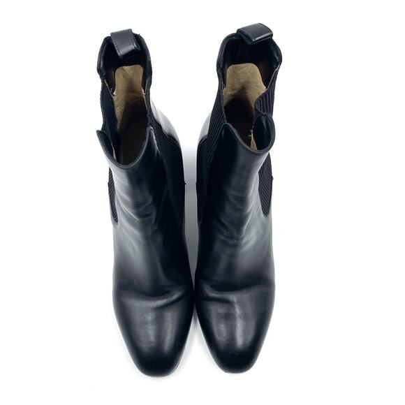 Jimmy Choo Thessaly Heeled Chelsea‎ Boots Black Leather Gold Trim Sz 41 / 11 - Picture 5 of 13